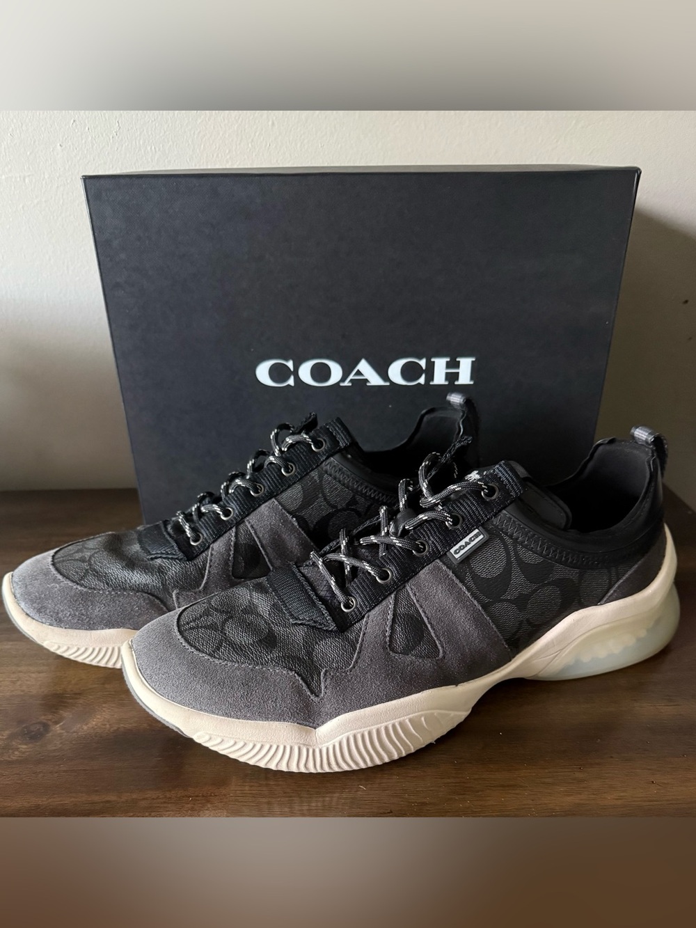 Coach City Sole Signature Runner Charcoal/Black Men’s Sneakers Size 13D. - Picture 2 of 10